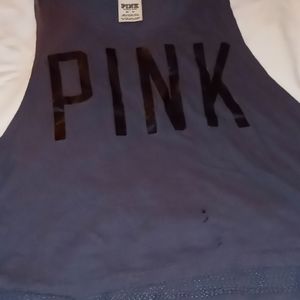 Pink Brand- Grey tank w/shiny multi-color back